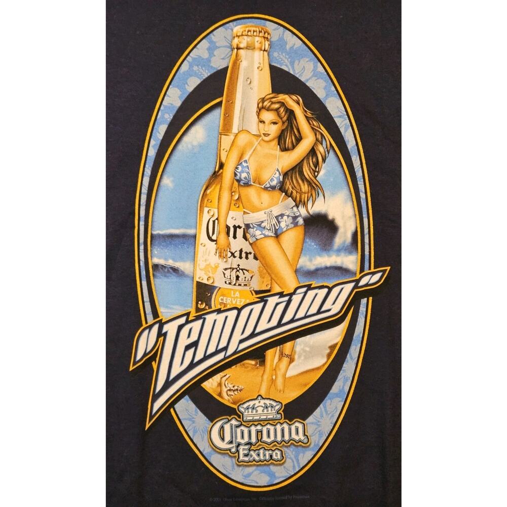 Vtg Corona Extra Shirt “Tempting” Good Girl Big Bottle Beer T-Shirt XXL ODM 2001